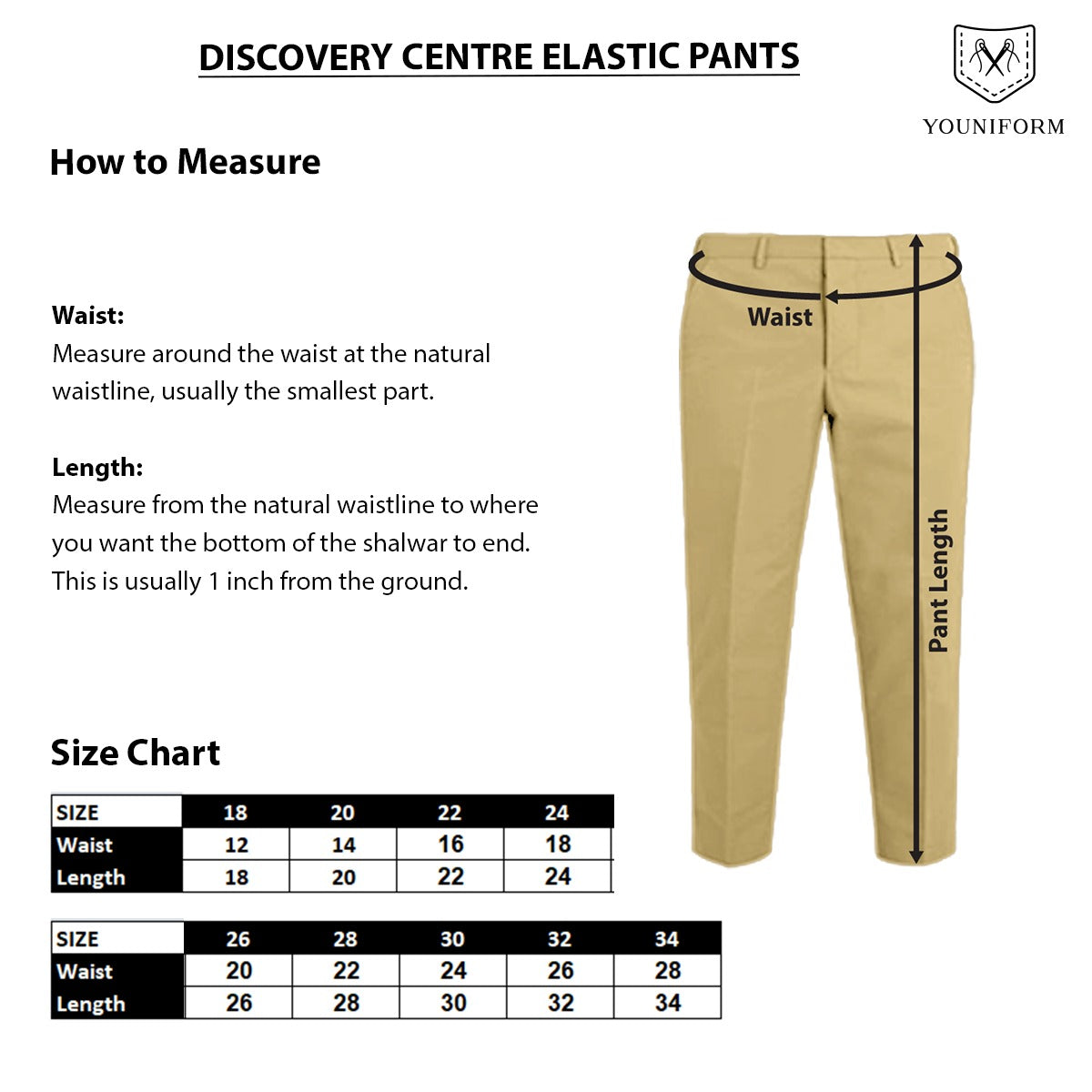 Beige Elastic Pants